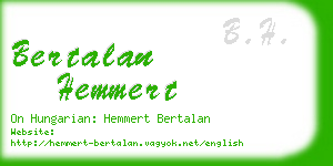 bertalan hemmert business card